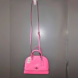 NWT Coach F28718  Sierra Satchel Crossgrain Leather Bright Pink